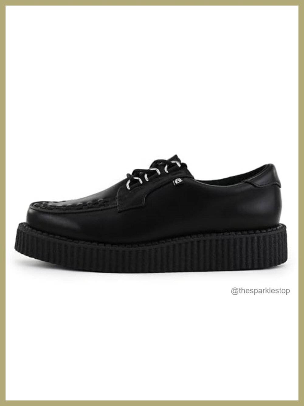 Faux Leather Anarchic Creeper Shoes Chunky Platform Lace-Up